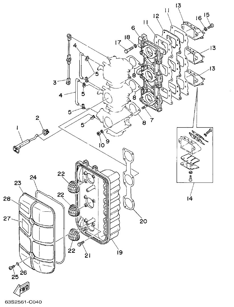 Yamaha E75B INTAKE parts diagram